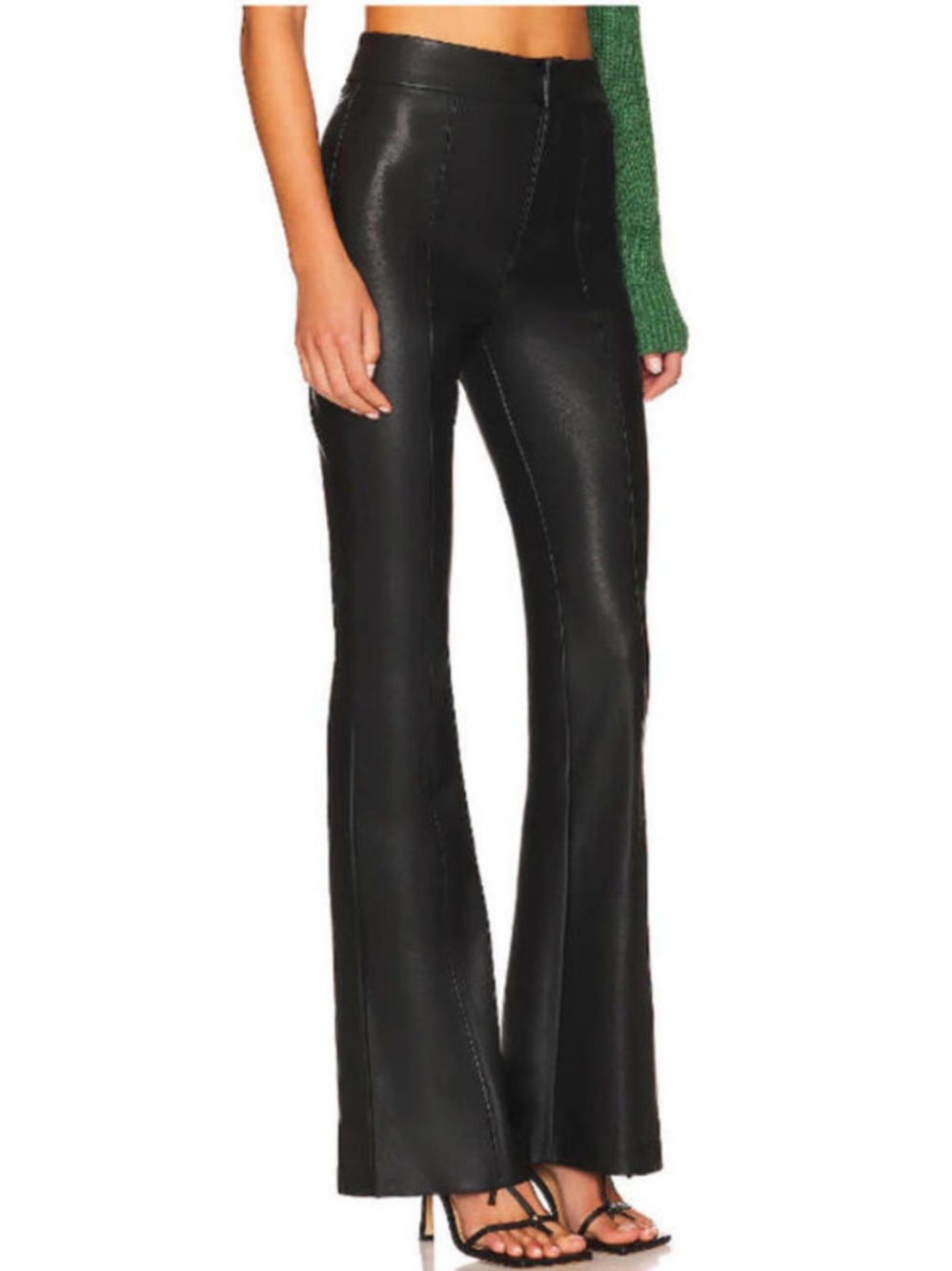Blank NYC Black Faux Leather High-Waist Flare Pants • 27 - Picture 2 of 6